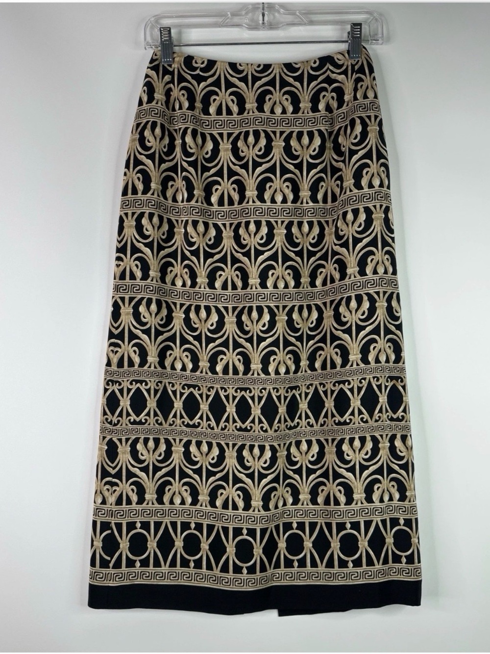 Talbots Pure Silk Patterned Pencil Midi Skirt